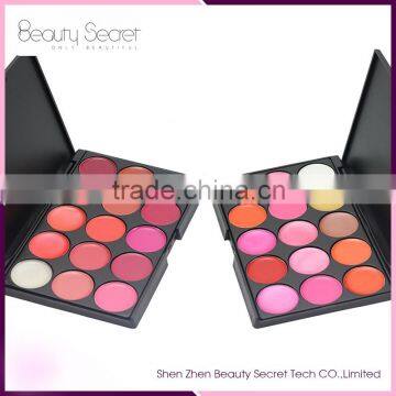 wholesale high quality 15 colors lipgloss palette waterproof lip gloss