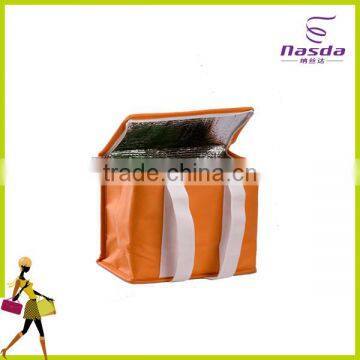 Non woven insulated food cooler lunch bag,handle picnic cooler bag