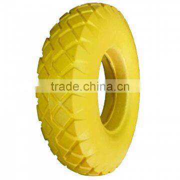 16inch 4.00-8 Colorful PU Wheel With Quality Ball Bearings for Wheelbarrows photo-3