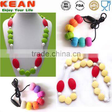 100% BPA Free Silicone Soft Baby Chewable Necklace for Baby Teething photo-6