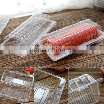 Vacuum Forming Disposable Plastic Clamshell Hinged Food Container, Clear Cake Packaging Box photo-5