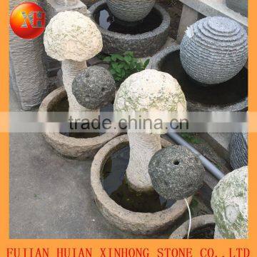 garden stone water fountain with mushroom