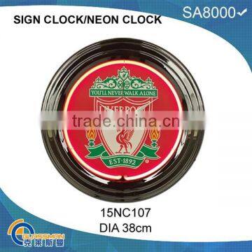 Neon Light Wall Clock With Chromed Shell photo-3