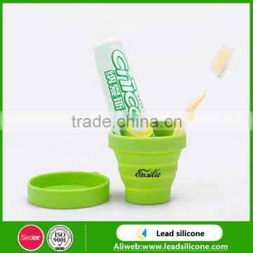 Eco-friendly Collapsible Silicone Coffee Cup For Camping/Silicone Flodable Cups With Lids photo-6