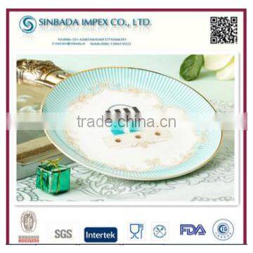 porcelain elegant charger plate with printing