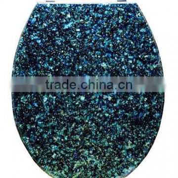 Glossy/ Glittery/ Sliver/ Golden Polyresin Toilet Seat,Lucite Toilet Seat,Resin Toilet Seats, 18" European Szie photo-3