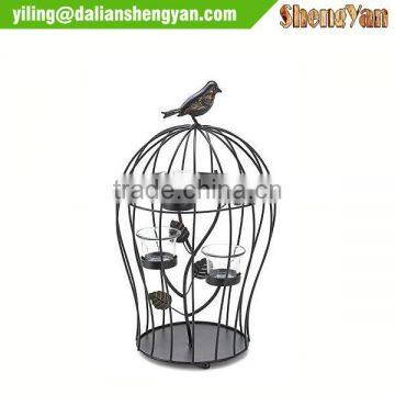 Metal standing bird cage candleholder for sale cheap