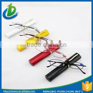 Hot sale mini slim foldable tube reading glasses