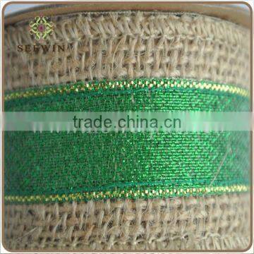 New design 100% Natural Jute ribbon with glitter