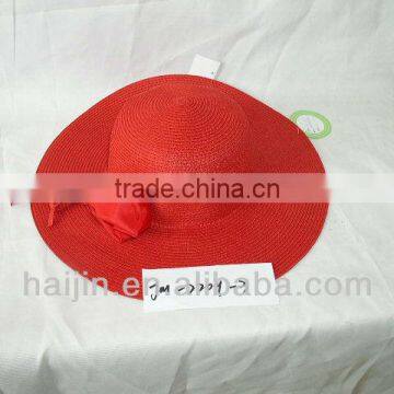 colorful fashion PP plastic hats with flower decoration