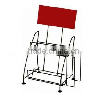 CS8520 counter top tea display rack with side brochure holder