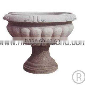 Carved Stone Flowerpot