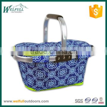 Picnic Basket Bag,Foldable Insulated Cooler Picnic Basket Bag