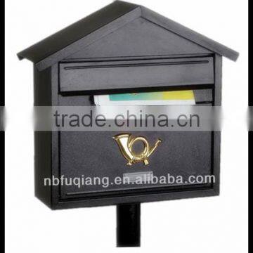 FQ-102 Modern outdoor cast iron mailbox metal steel mailbox iron letterbox with 3 colors can stand on ground