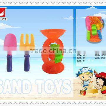 eco plastic summer beach toys play set shovel rake and sand wheel