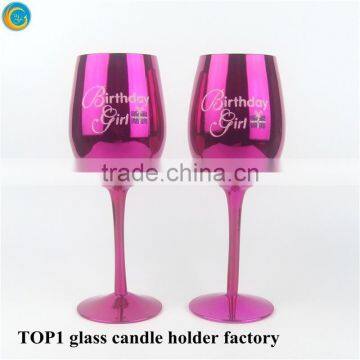 candlestick holders wholesale Handcrafted Votive Festive Glass goblet Candle Stand