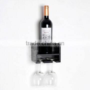 Modern single bottle woden wine rack black