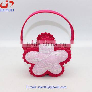 BSCI Audit Factory Easter decoration non-woven basket, felt flower basket