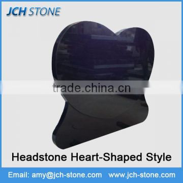 Customizable black granite heart monument