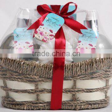 4 PCS BATH SET W/SEAGRASS BASKET