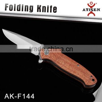 3Cr13 Stainless Steel Folding Knife with Wooden Handle Camping Hand Tools