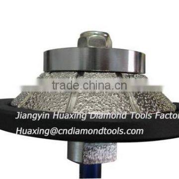 Bevel shape Vacuum Brazed Diamond Profiling Wheel With Steel Ring/Diamond router bits