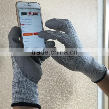 NMSAFETY cut level 5 touch screen PU coated work gloves