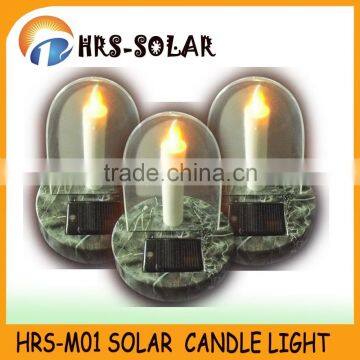 Outdoor Warm LED Candle Shape Solar Cemetery Lamp