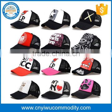 High quality oem designed blank pre-curved polyester and foam trucker mesh hat