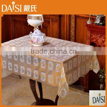 Plastic coated tablecloth lace embossed vinyl tablecloth