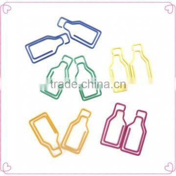 Red Color PET Coated Metal Wire Clips OEM Drinking Bottle Shaped Document Clips photo-5