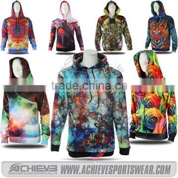 100% Polyester Full sublimation printing pullover sublimation hoodies