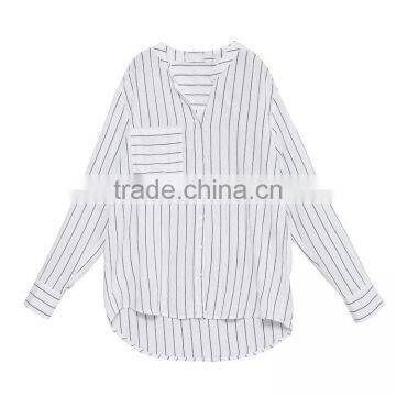 Ladies Cotton Shirts Designs Fashion Stripe Shits Loose Casual Women Blouse photo-2