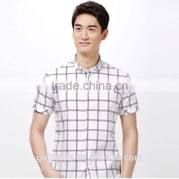 100% Cotton Shorts Sleeve Men Shirts Casual Shirts Custom Plaid Shirts photo-2