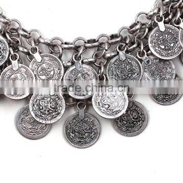 Classic Coin Pendant Silver Color Necklace Jewelry for Unisex Adults photo-3