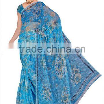 Pink Color Sari in Georgette photo-3