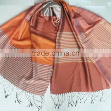 Fashion popular hot aritfical silk stripe scarf