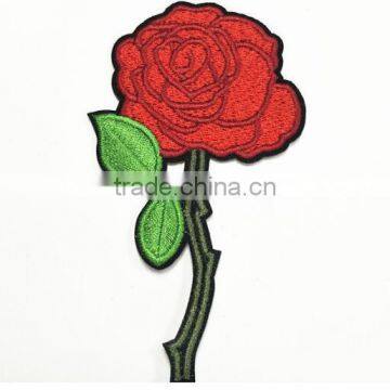 Factory Price Iron on Embroidery Patch Red Flower Embroidery Patch for Cloth photo-2