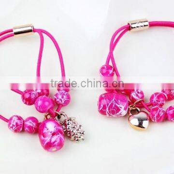 Baby Kids Hair accessories,Kids Rubber bracelet Band with charms,elastic Band Hair Accessories Mix Color