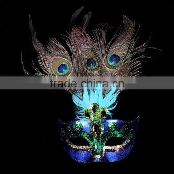 2016 Hot sale beautiful design masquerade peacock feathers carnival mask party mask