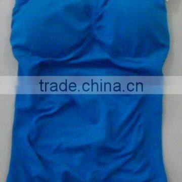 blue seamless strapless lady camisole top