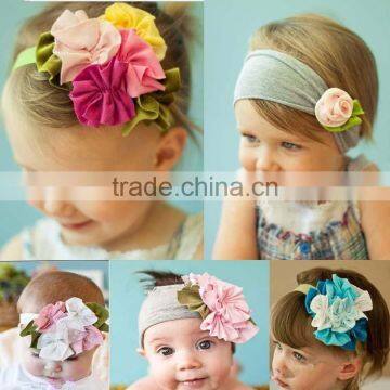 Baby soft hair band infant children tire Vintage Style Headdress head flower Girls hair accessories cotton fabric head band