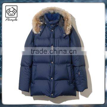 Women's down filled jackets detachable hood with fur