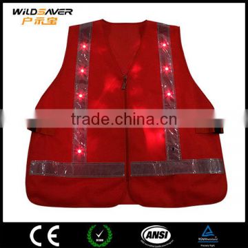 Customized Led strip yellow vest safety reflective jacket for outdoor work