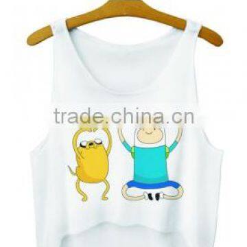 Ladies Plain Cotton Crop Top White Singlet