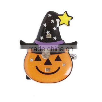 Plastic Halloween Pin Brooches Pumpkin Hat Black Orange-red Brooch Custom photo-2