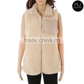 Wholesale Monogram Blank Sherpa Women Vest