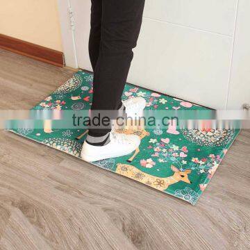 Comfortable Blue Deer Flowers Patterns Sofa Bedroom Carpet Environmental Protection Non-Slip Living Room Rug Home Use photo-2