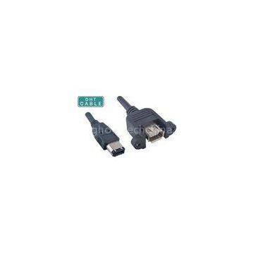 High Speed Firewire 1394A 6 Pin Friction Fit to 1394A Female Thumbscrew Lock Camera Cable