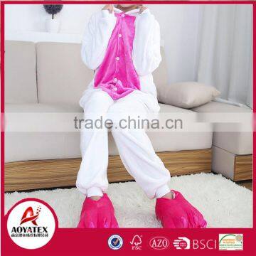 Embroidered animal hooded flannel fleece pajamas women onesie